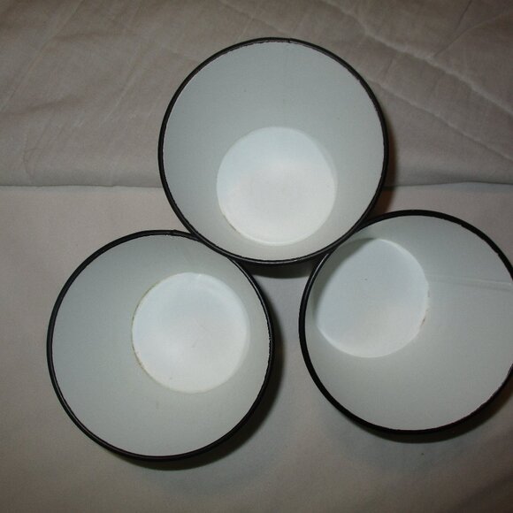 MacKenzie-Childs Set of 3  Courtly Check  Enamel Herb Pots Spectator Galvanized - Picture 5 of 6